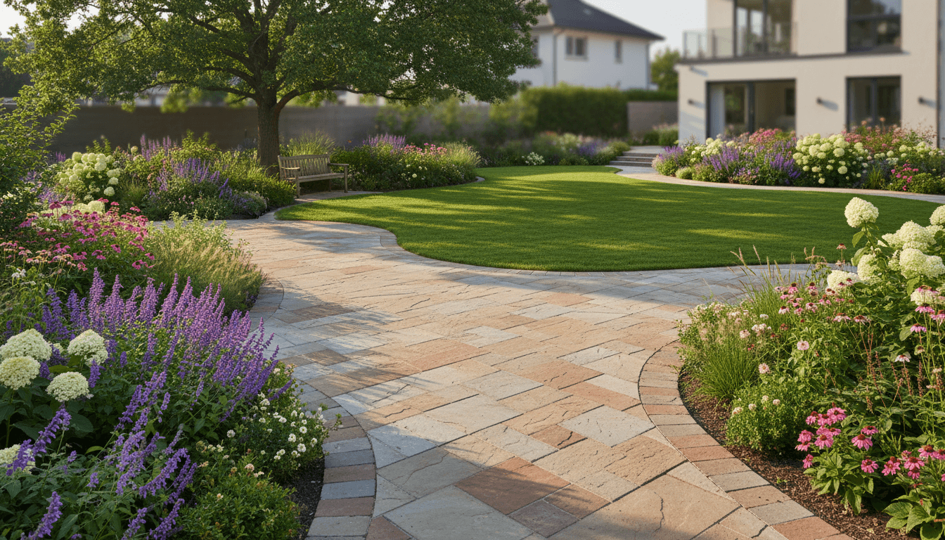 Beautiful landscaping with fresh sod installation